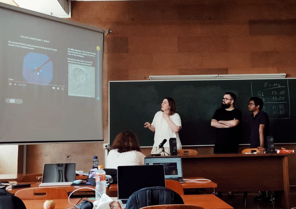 Galina Chikunova, a PhD student at the Space Weather Laboratory, investigated the reasons for the loss of 40 of Elon Musk's satellites in February 2022 as part of the Iberian Space Science Summer School I4s 2023 